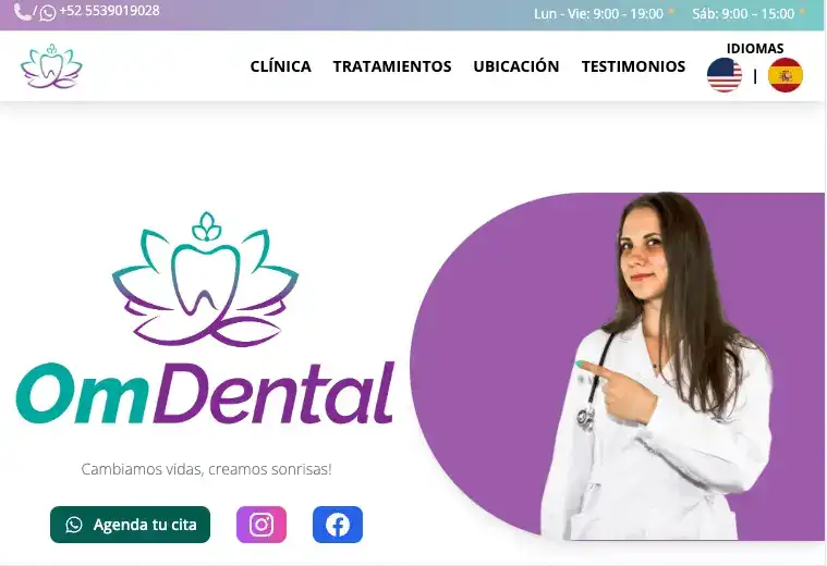 Om Dental dental clinic website